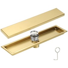 Rectangular Shower Drain Odor-proof Floor Drain 16 Inch Gold