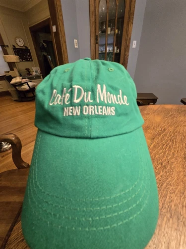 Cafe Du Monde Hat Cap Cotton Strap Back Green New Orleans New