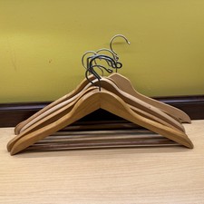 Lot Of 9 Vintage Wooden Hangers With Pants Bars
