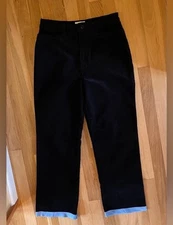 French Dressing Corduroy Pants Black With Blue Trim