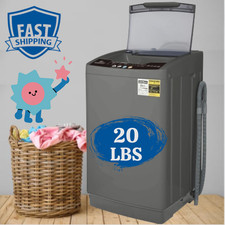 20/15.6lbs Full Automatic Washing Machine Compact Laundry Washer w/Drain Pump~