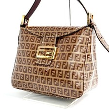 Borsa a tracolla FENDI Zucchino mamma Baguette tela spalmata