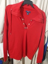 chaps Red womens tops large