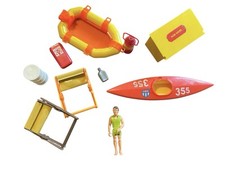 Vintage Fisher-Price Adventure People Lot: Figure Rescue Boat, Canoe–12 Pcs