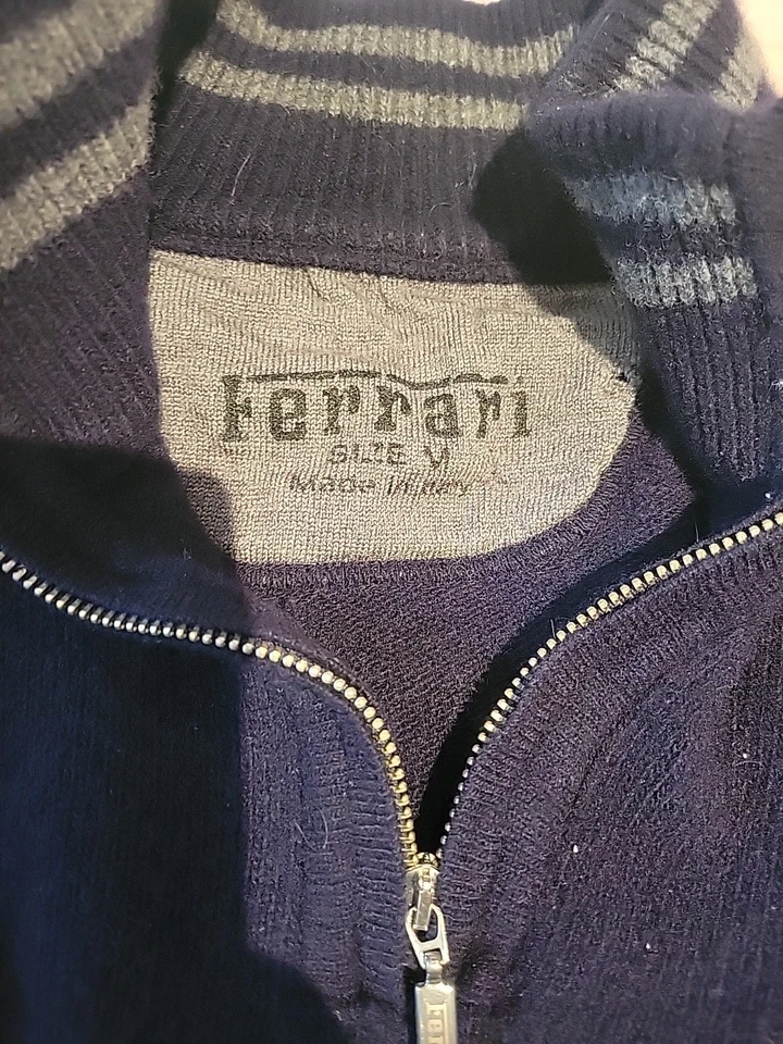 Ferrari Wool Quarter Zip Up Wool Sweater Men’s M Made In Italy - Image 4 of 4