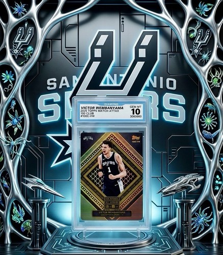 Victor Wembanyama GEM 💎 MINT 10, 2025 Match Attax 100 Club Spurs 👽👽👽