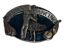 1985 Siskiyou Buckle Co. Inc  Square Dancing  Pewter Belt Buckle