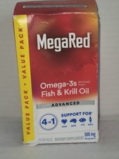 MegaRed Omega-3 Fish  Krill Oil 80 Softgels 500mg Dietary Supplement 06/2027