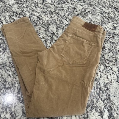 Lucky Brand Jeans Mens 30x32 110 Skinny Tan Brown Corduroy Pants Stretch