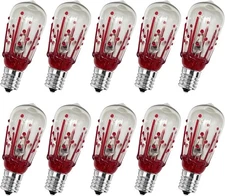 ST40 Flicker Flame Light Bulbs, 10 Count Christmas Red Blood 