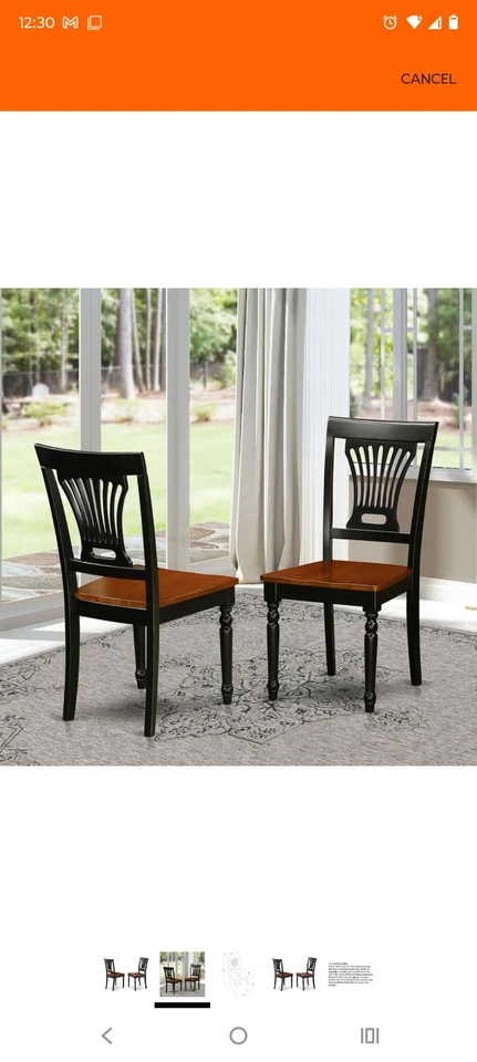 Juego de 2 sillas de comedor East West Furniture negras y cerezas Plainville Foto 2 de 4