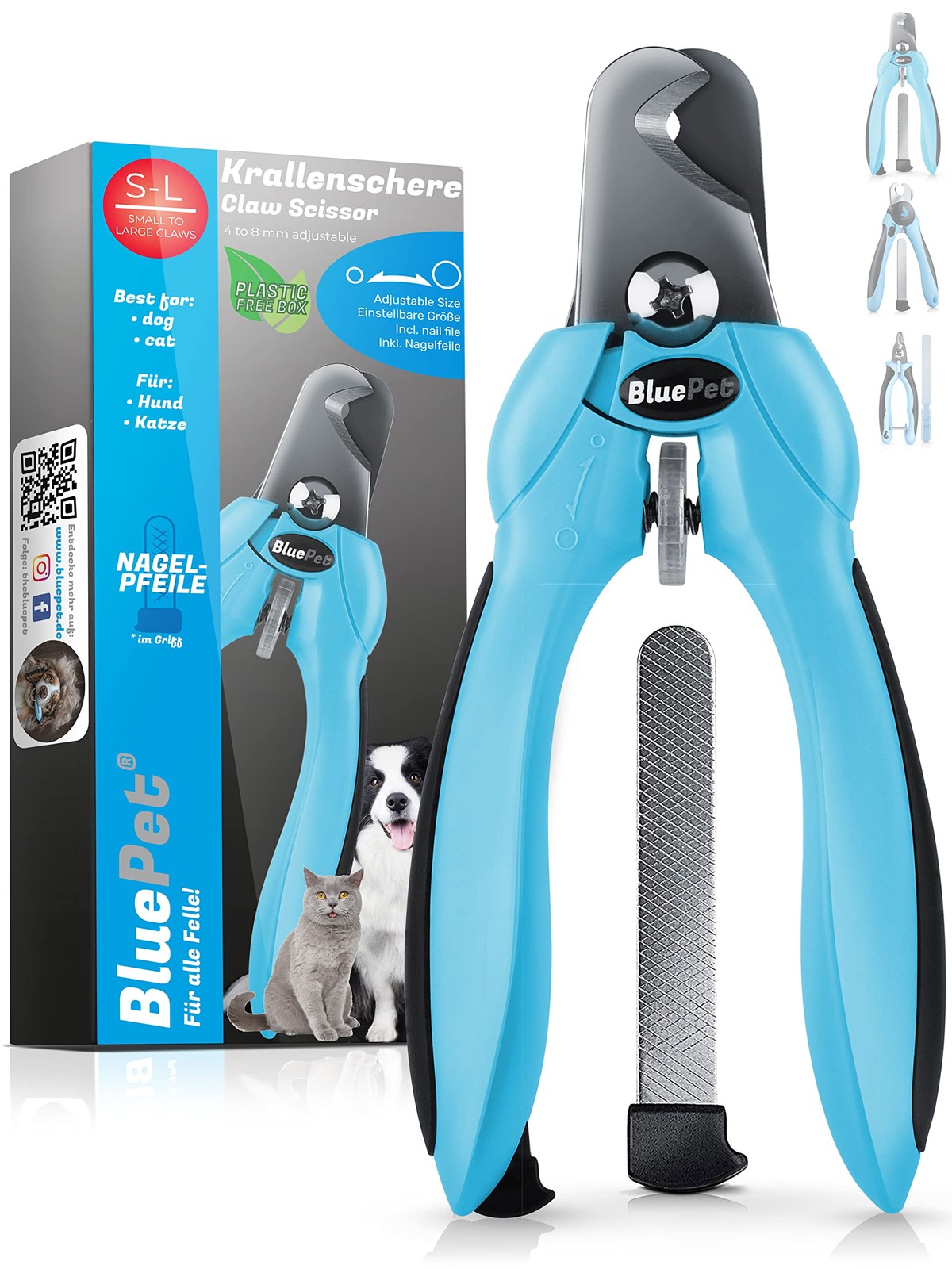 Forbici per Unghie Cani BluePet - Protezione Avanzata e Taglio Netto