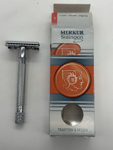 Merkur Long Handle Shaving Safety Razor 23C Made in Germany USED ONLY ONCE