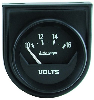 AutoMeter 2362 Gauge Console; Voltmeter; 2in.; 16V; Short Sweep; Black; AutoGage