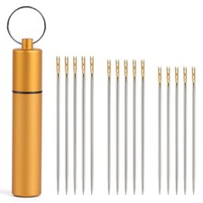 15 Pieces Self Threading Needles Easy Threading Steel Needles for Hand Sewing...