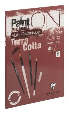 976154C Klebeblock PaintON Multitechnik Terracotta A3 29,7x42 cm 250g