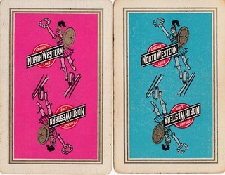 RAILROADS CHICAGO & NORTHWESTERN set of 2 single vintage playing cards