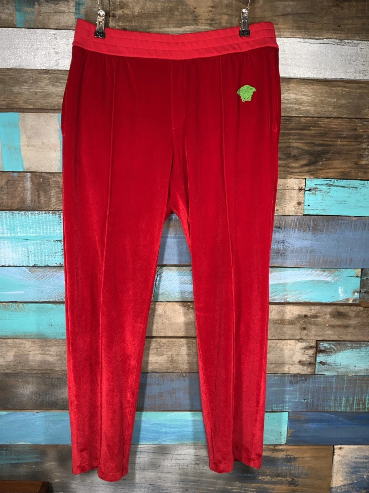 Versace — NWOT Versace Medusa Crest Velvet Velour Track Pants Made in Italy Mens XL