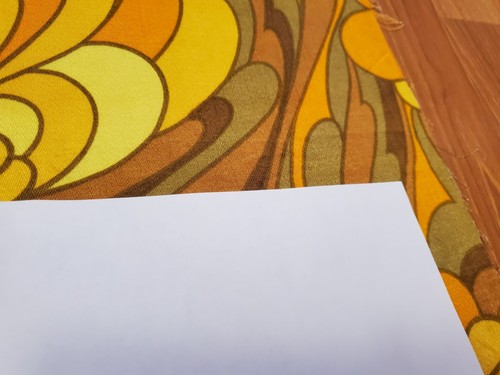 Awesome RARE Vintage Mid Century Retro 70s Yel Org Olive Floral Splash Fabric! - Picture 5 of 5