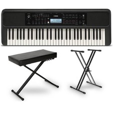 Yamaha PSRE383 61Key Portable Keyboard Essentials Bundle