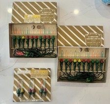 2x, VINTAGE BOX MINI Lights ~ MINIATURE Glass...