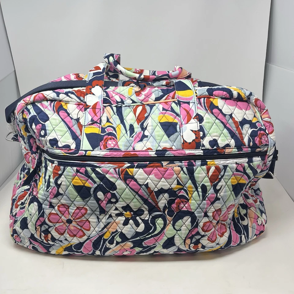 Vera Bradley Grand Traveler Bag Mod Paisley Blue EUC - Image 2 of 4