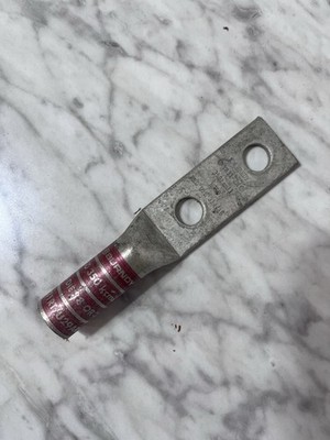 Burndy YA312N 350 kcmil 2 Hole Long Barrel Copper Compression Terminal