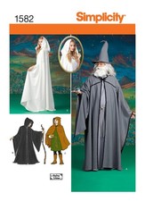 Simplicity 1582 Costume Cape Wizard Tunic Hat Witch Robin Hood XS to XL