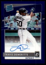 2020 Donruss Optic #RRS-TD Travis Demeritte #/125 Rated Rookies Purple Auto