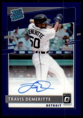 2020 Donruss Optic #RRS-TD Travis Demeritte #/125 Rated Rookies Purple Auto