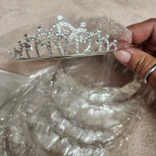 8pc Rhinestone Crown Headband Silver Metal Tiara Princess Party Hair Accessories