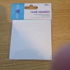 Dot and Dab - Foam Pads Self Adhesive Squares x 1600 Pieces - 1mm Depth - Black