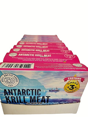 KAF Antarctic Krill Meat, 1 Case of 10 Cans, 3.7oz, BB 6/26
