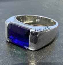 925 Sterling Silver Men's Ring Green Emerald Gemstone Handmade Jewelry Gift