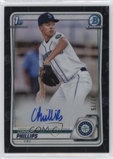 2020 Bowman Draft Chrome Picks Black Refractor 47/75 Connor Phillips Auto 2x4