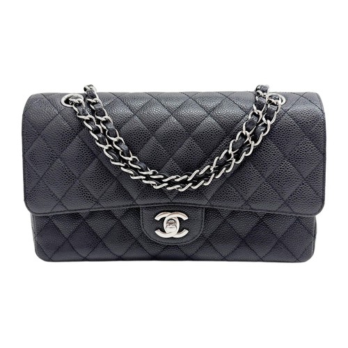 CHANEL Classic Double Flap 2010-2011 Black Leather Shoulder Bag