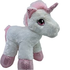 Dan Dee 12" White Pink Unicorn Stuffed Animal Plush Toy Collectors Age 3 
