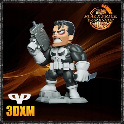Punisher 3D Print Figurine UNPAINTED from 3DXM Chibi /chi bi/SD Style