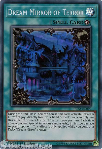 RIRA-EN090 Dream Mirror of Terror Super Rare 1st Edition Mint YuGiOh Card