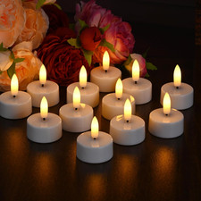 12 Lumini a LED Con Timer, Ricaricabili, Candele a LED, Senza Fiamma, Luce Tremo