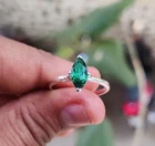 1Ct Marquise Lab Created Emerald Solitaire Engagement Ring 14K White Gold Plated