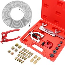 25 ft 3/16inch Zinc Coated Alloy Brake Line Kit Includes 24 Fittings and 4 Un...
