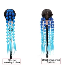 Lightweight Synthetic Hair Colorful Ponytail Bubble Extension 60cm Long