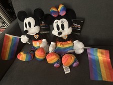 Disney Pride Collection Mickey  Minnie Mouse Rainbow Plush Toys Set