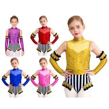 Girls Bodysuit Cosplay Circus Jumpsuit Ringmaster Dance Showman Sports Outfits
