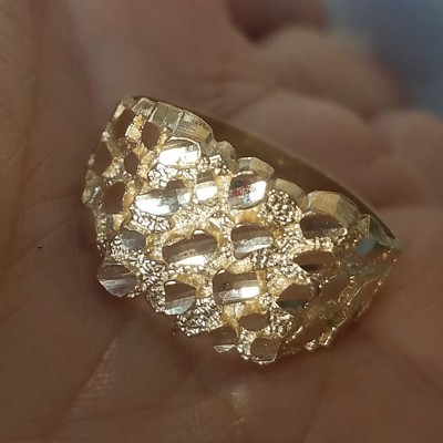 512 GB Massiver 14k Gelbgold Nugget Ring Für Herren – Schwer, In