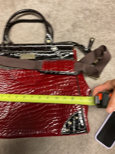 Samantha Reisetasche braun schwarz Kroko-Prägung Weekender Dübel - - Bild 9 von 10