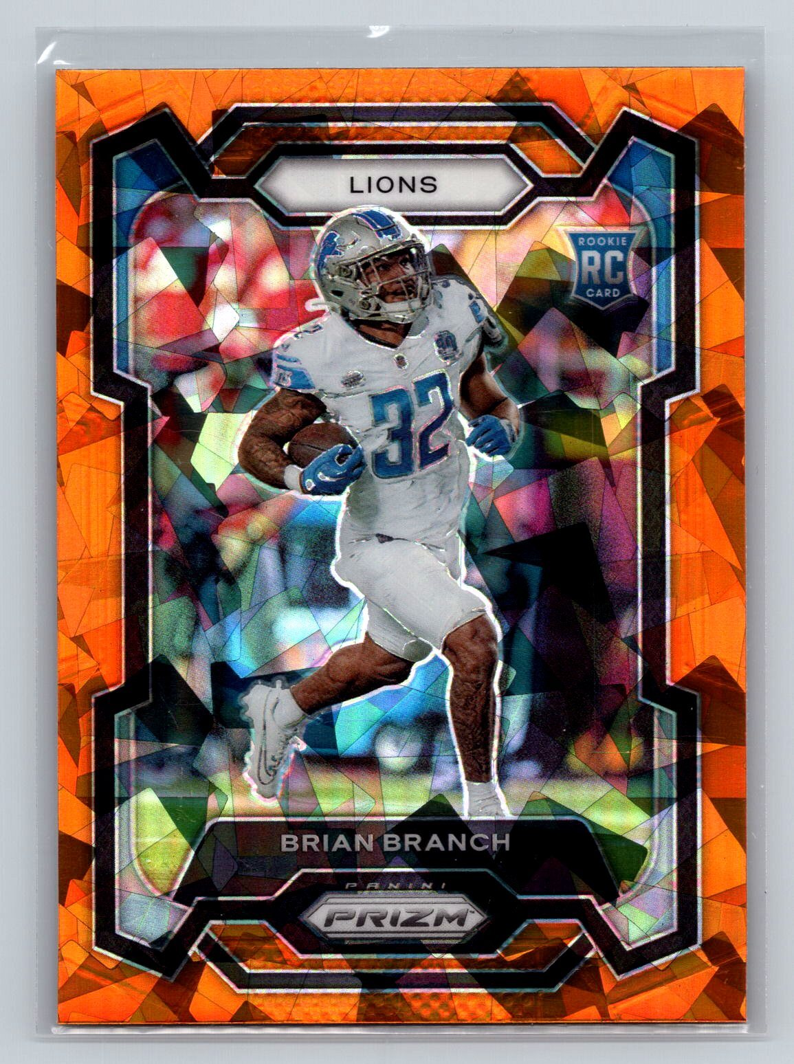 2023 Panini Prizm Brian Branch #328 Orange Ice Detroit Lions