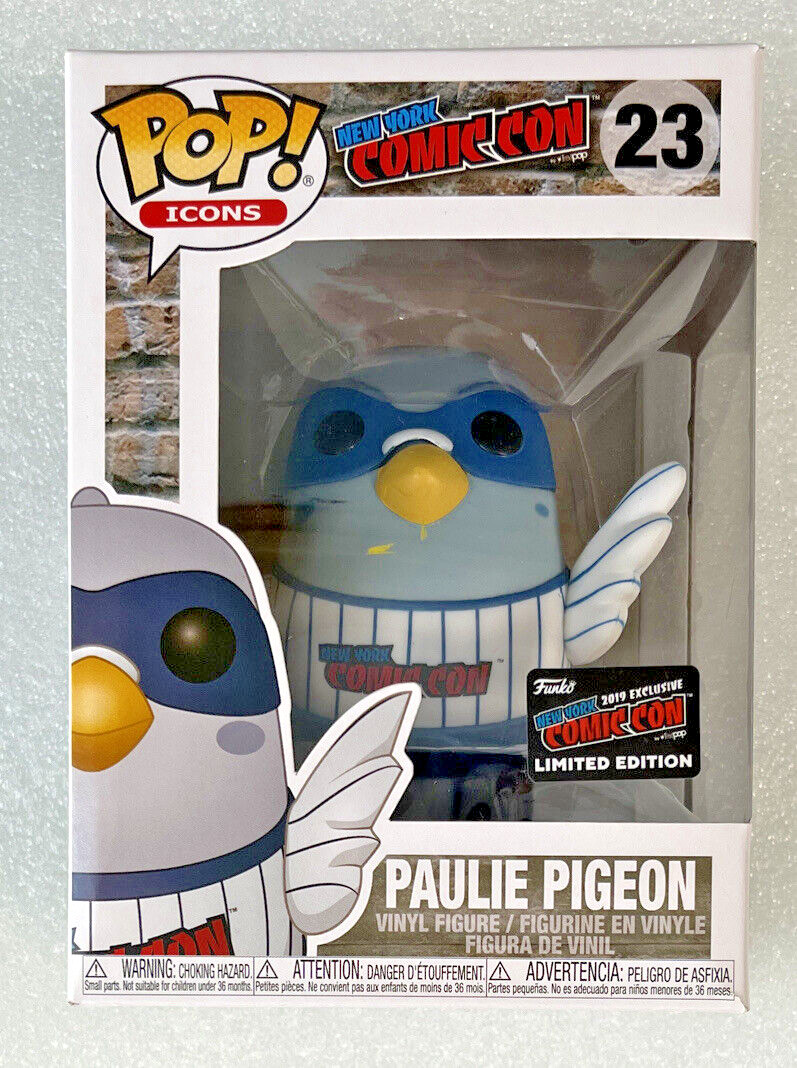 Camiseta Funko Pop Paulie Pigeon Blanca A Rayas #23 2019 Calcomanía Oficial Nycc