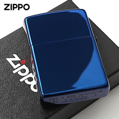 Zippo Zebra Blue Titanium Coating Regular Lighter Japan | eBay